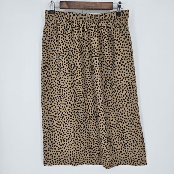 J Crew Animal Print Pull On Midi Skirt Small - Picture 1 of 7